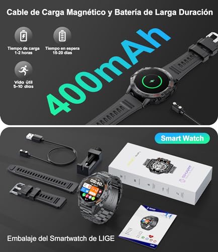 LIGE Smartwatch Uomo Chiamata e Assistente Vocale