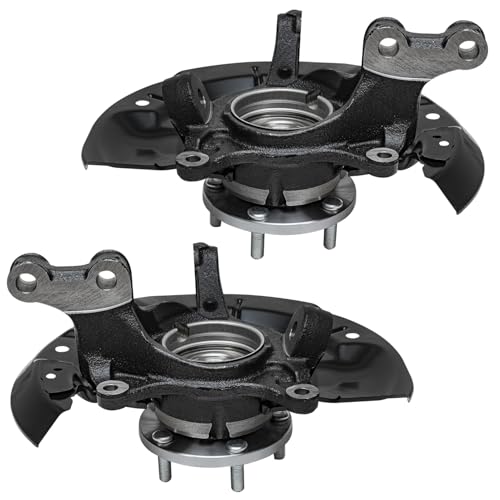 Image of Detroit Axle - AWD Front 2pc Steering Knuckles for 11-17 Toyota Sienna, 2 Steering Knuckles & Wheel Hub Bearing Assembly 2011 2012 2013 2014 2015 2016 2017 Replacement
