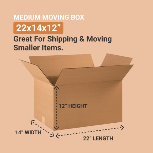 Aviditi 22 X 14 X 12" Corrugated Boxes 22"L X 14"W X 12"H, Pack Of 20 | Shipping, Packaging, Moving, Storage Box For Home Or Business, Strong Wholesale Bulk Boxes #TOP1