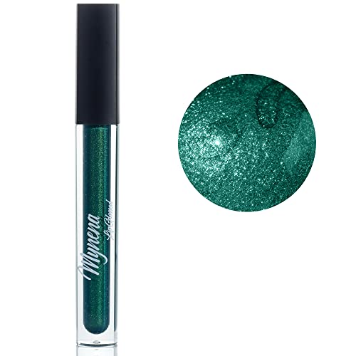 Mynena Green Lip Gloss Topper Metallic Glossy Finish Liquid Lipstick Moisturizing With Jojoba Oil | Talc-Free Mica-Free Gluten-Free Paraben-Free Cruelty-Free Vegan | Jade #TOP6