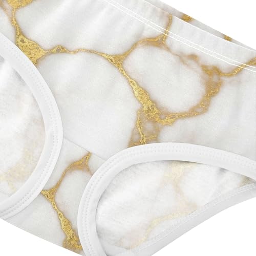 Florals Toddler Underwear Floral 2t Cotton Panties for Girl White Marble Gold Vein Briefs Girls Undies4