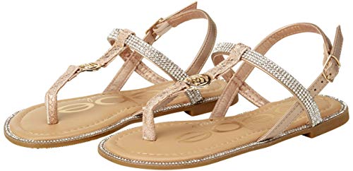 Image of bebe Girls' Sandals - Rhinestone Studded Snake Sandals with Medallion (Little Kid /Big Kid)
