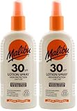Malibu Sun SPF 30 Lotion Spray, High Protection Sun Cream, Water Resistant, Vitamin Enriched, 200ml (Pack of 2)