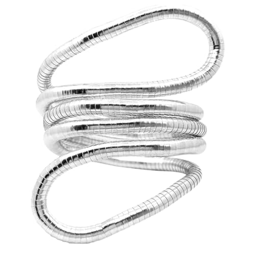 NHQZ Bendable Snake Necklace, Collier Serpent Pliable, Collier Serpent Réglable Flexible, Cadeau pour Femme（Argent）