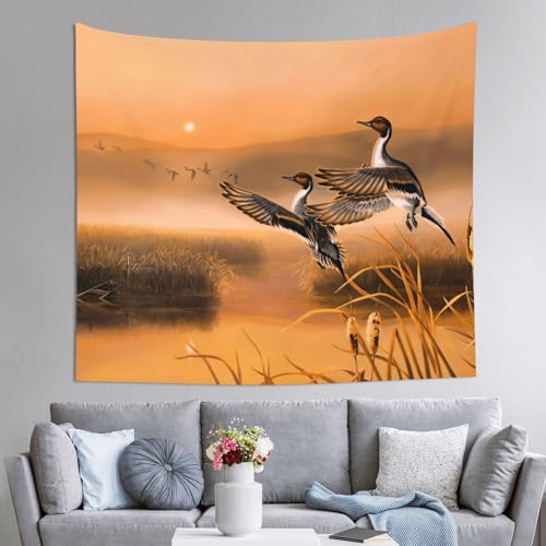 Peinture à l'huile imprimé canard EdWal grande tapisserie 152x130 cm