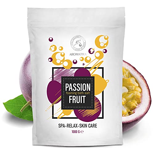 Foaming Bath Sea Salt Passion Fruit 1000g - Bubble Bath Salts with Almond & Grape Seed Essential Oil & Passion Fruit Extract for Bath Soak - Relaxing Bath - Relaxation - Aromatherapy Bath Salts - Image 3