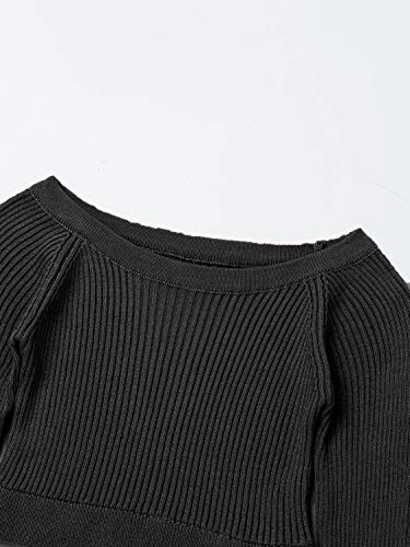 Kids Girls Dance Cropped Top Solid Color Stretchy Long Sleeve Crochet Knitted Sweater Knitwear3