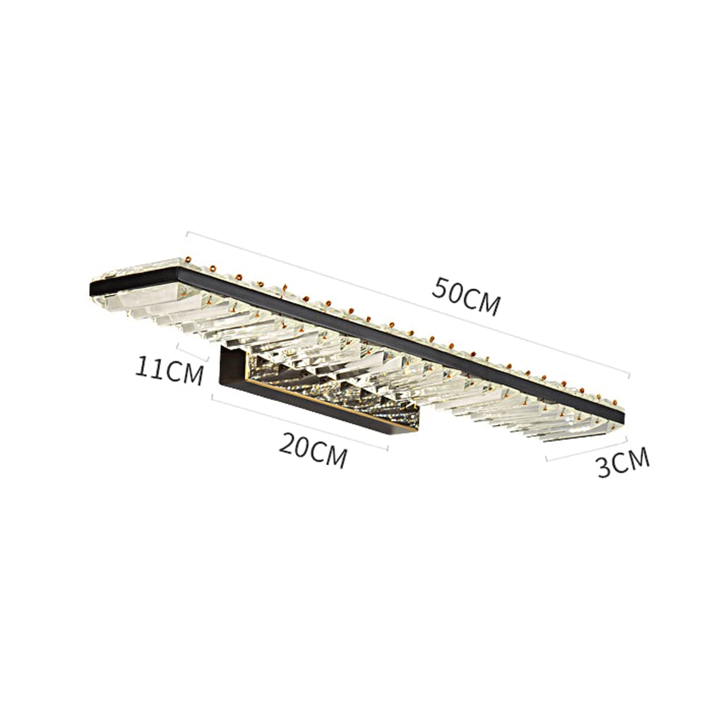 Luci da Toeletta in Cristallo, Apparecchi di Illuminazione per Il Lavabo del Bagno sopra Lo Specchio, Apparecchi di Illuminazione da Parete Moderni A LED Realizzati per F,Dark-50cm