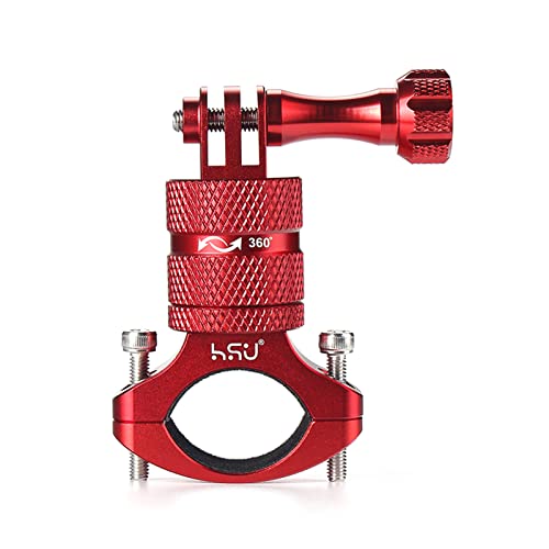 Support de vélo pour GoPro HSU rouge : filmez vos aventures à moto et VTT avec rotation 360°