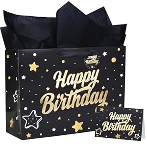 ZGORENDZ Bolsa de regalo grande de 14 pulgadas con papel de seda, tarjeta, sobre, etiqueta de regalo