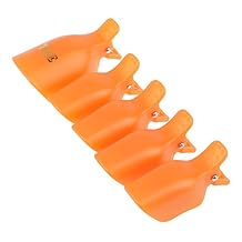Pack of 10 Reusable Plastic Toenail Nail Art Soak Off Cap Clip UV Gel Polish Remover Wrap Tool Orange