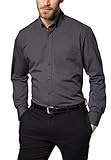 eterna blackline redline unterschied mit Brusttasche eterna Langarm Hemd MODERN FIT Fil à Fil Unifarben, Anthrazit, W42 Langarm