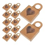 Hemobllo 30 Piezas Caja de Regalo para Botellas de Vino con Ventana Transparente y Asa Caja Colgante de Papel Kraft para Decoración Embalaje de Chocolates y Envoltorio para Fiestas