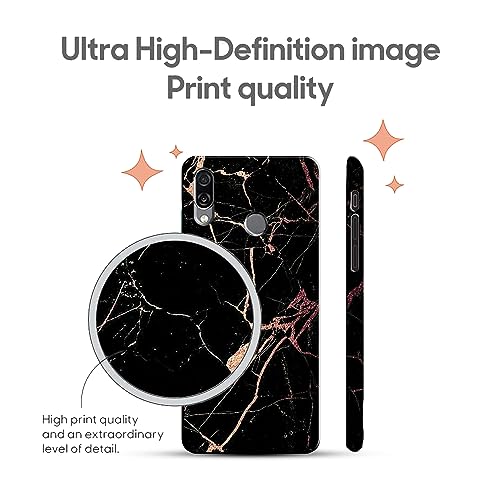 Image of COLORflow Back Cover Compatible with Honor Play | Beautiful Black Golden Marble | Designer Printed Hard CASE Bumper Back Cover Compatible with Honor Play