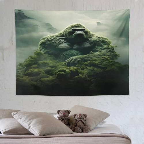 Tapisserie gorille pour relooker un mur vide sans peinture ni travaux