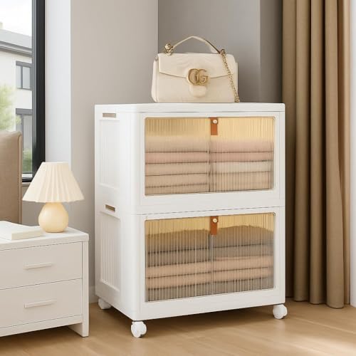 Image of Plastic Wardrobe for Kids| Almirah for Baby Clothes| Modular Storage Cabinet with Wheel Organizer for Cupboard Rack for Clothes /Shoes /Books /Toy
