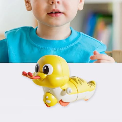 Image of Cute Wind-Up Duck Toy for Kids, Manual Clockwork Walking Duck, Colorful Cartoon Animal Toy for Toddlers & Children (Yellow Duck)