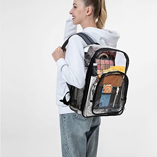 Vorsoice Clear Backpack, College Backpack for Workplace, Stadium and Travel, Heavy Duty PVC Transparent Clear Bag for Men, Women. 2 Vorsoice Clear Backpack, College Backpack for Workplace, Stadium and Travel, Heavy Duty PVC Transparent Clear Bag for Men, Women.