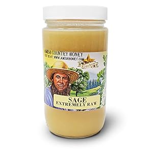 Image of Goshen Honey Amish Extremely Raw SAGE BLOSSOM Honey - 100% Natural Domestic Honey with Health Benefits - Unfiltered Unprocessed Unheated - OU Kosher Certified | 1 Lb Glass Jar