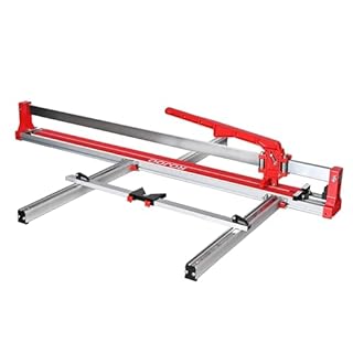 ROJOO Ceramic Porcelain Manual Tile Cutter 48 inch 1200mm with Sliding Guide,Professional Heavy-Duty Aluminium Base, Adjustable Measurement Scale, Red and Silver R2823T120 (48inch)
