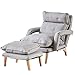 TUKAILAI Modern Relaxsessel mit Fußhocker Liegefunktion Fernsehsessel Sessel mit Hocker Ohrensessel - Stressless Sessel–Loungesessel mit Fußstütze Polstersessel für entspannte, Leseabende (Grau)