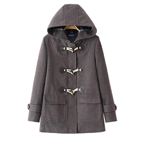 [ルナー ベリー] ダッフルコート フード付き ショート丈 防寒 学生コート 通学 レディース 4004 (XL, グレー) キュート コート スタンダード 暖かい あったか ダークグレー 可愛い 4004 (XL, グレー)