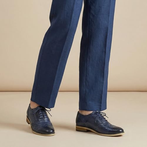 Image of Mona flying Womens Leather Wingtip Oxfords Brogue Shoes Lace-up Flats