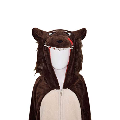 A2Z 4 Kids Girls Boys Wolf Costume Jumpsuits Soft Plush Fleece Playsuit - E.Soft Wolf 9-10 - Image 2