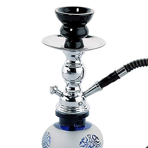 Murago - Wasserpfeife ca. 25cm Shisha Set Nargile Geschenkset mit Koffer Orientalisch Nargile Schwarz Metall Mini klein… – Bild 3
