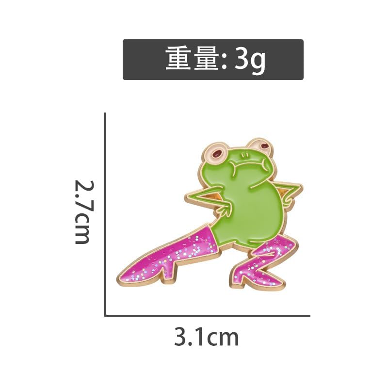 Image of Cute Frog Enamel Brooch Pins For Women Men Cartoon Frog with Glitter Boots Brooch Creative Funny Animals Brooches Fashion Animals Jewelry Gifts (Two frog)