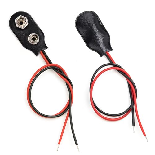 9V Battery Clip Connector Used in Student Experiment or Other Equipment with 9V Battery (I-Type, Soft Shell) - 2 PCS