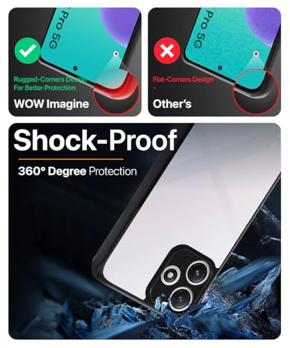 Image of WOW IMAGINE Shockproof Hybrid Back Cover for Mi Redmi 12 5G | Poco M6 Pro 5G | Hard Slim fit Back Case | PC & TPU | Clear Transparent Case - Black