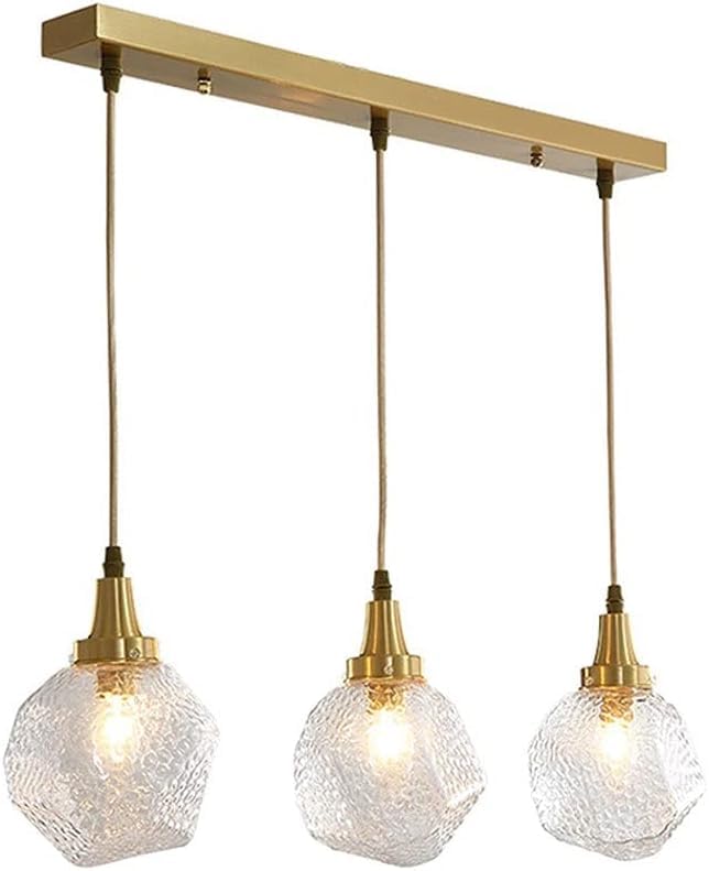 Plafonnier suspendu en verre et luminaire moderne E14 pour îlot de cuisine