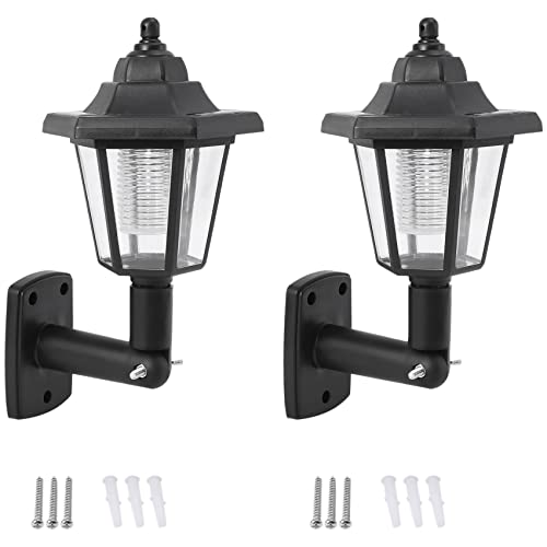 Ntcpefy 2 X Sensor de Luz Lámpara de Linterna de Pared de Cerca de Jardín Exterior Led de Energía Solar