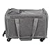 Dog Carrier with Wheels, Easy to Fold Easy Transportation Mesh Cage Rolling Cat Dog Carrier Solid Construction Adjustable Shoulder Strap for Pet Supply (Grey)