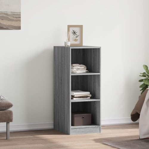 Armario gris Sonoma plegable independiente de madera con estantes 3