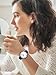 Imagen de XIRUVE Esfera de Números Grande Fácil de Leer Correa Elástica de Acero Inoxidable Reloj de Pulsera Cuarzo Analógico para Mujer Hombre
