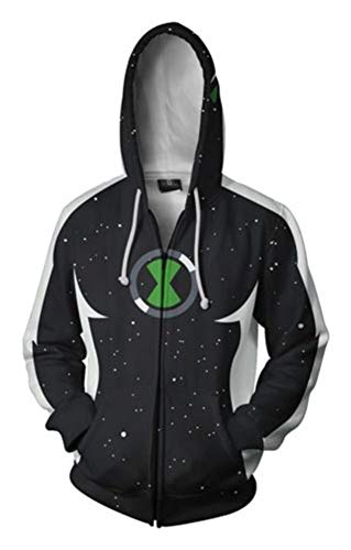 Jonikow Unisex 3D Game Pattern Hoodies Jacket Cosplay Costume Zipper Hoodie (3XL, 6)