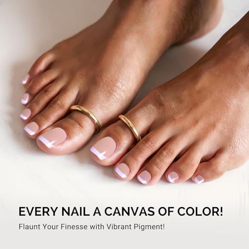 Image of MelodySusie 32Pcs Semi Cured Gel Toe Nail Strips, Works with UV /LED Lamps