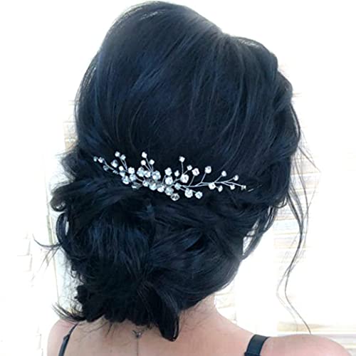 Unicra Bride Silver Wedding Hair Comb Sparkly Crystal Bridal Hair Piece Rhinestone Hair Accessorie For Women And Girls (A-Silver) #TOP7