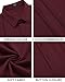 COOFANDY Men's Vacation Shirts Short Sleeve Casual Button Down Shirts Cuban Shirts Wine Red