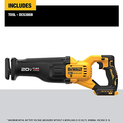 DEWALT FLEXVOLT ADVANTAGE 20V MAX Reciprocating Saw, Cordless, Tool Only (DCS386B)