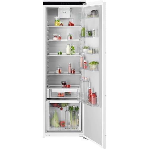 AEG Einbau-Kühlschrank 178cm, Serie 6000 DynamicAir: gleichmäßige Kälteverteilung auf allen Ebenen, Kühlaum 310L, SoftClosing, LCD-Display, Schnell-Kühlen-Funktion, Türalarm, Festtür, TK6DS18WEC