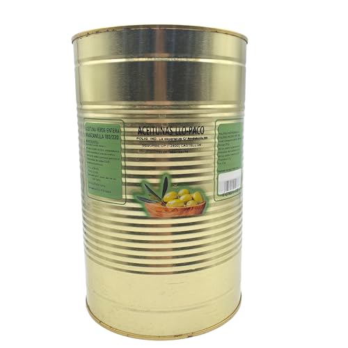 Aceitunas Manzanilla Sabor Anchoa - Aceitunas con Hueso - Lata de 2,4 kg - Aceitunas Sevillanas Calidad Extra Llo-Paco