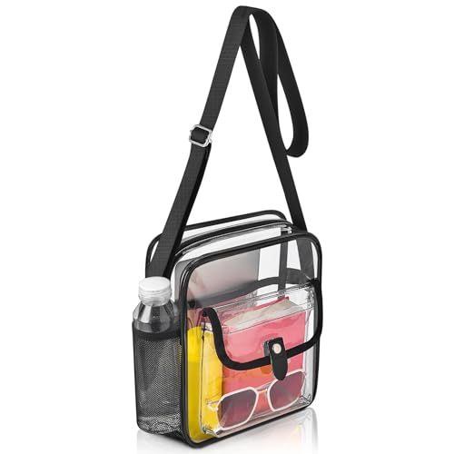 Image of SPODEARS Clear Crossbody Bag for Stadium, Concert, Festival & More - Adjustable Shoulder Strap & Bottle Holder