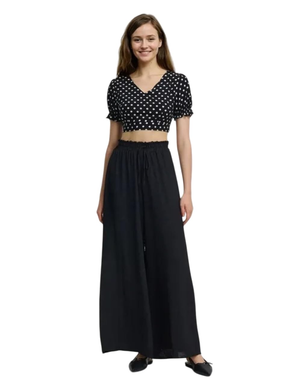 KOTTY Women's Solid Breathable Washed Black Pants(Black,M)-KTTWOMENSPANT675M