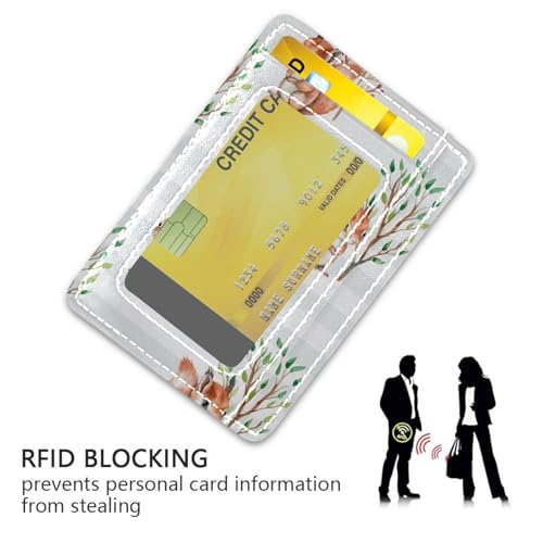 Watercolor Squirrel and Trees Slim Minimalist Front Pocket RFID Blocking Leather Wallets for Men Women3