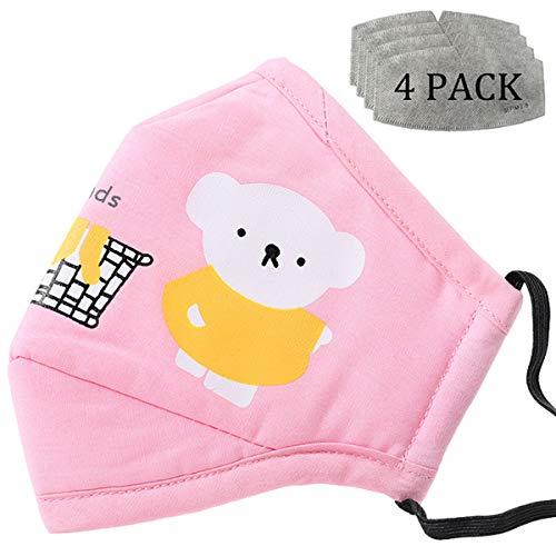 Coving Dustproof Fashion Protective - Washable, Reusable Cotton Fabric Cartoon Bears Cotton for children,Pink