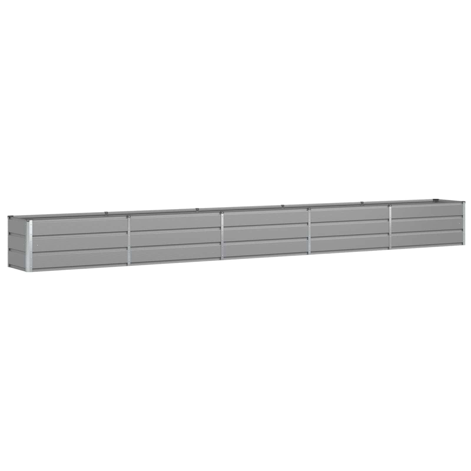Jardinera de acero galvanizado gris claro 480 x 50 x 45 cm - Jardinera rectangular moderna para terraza y jardín - Jardinera resistente para exteriores - Montaje fácil con dos