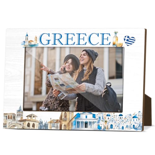 Griekenland Souvenir Geschenken fotolijsten voor bureau houten fotolijsten 4 x 6 voor vakantie houten fotolijsten voor vakantie huwelijksreis geschenken voor koppels pasgetrouwden fotogeschenken voor
